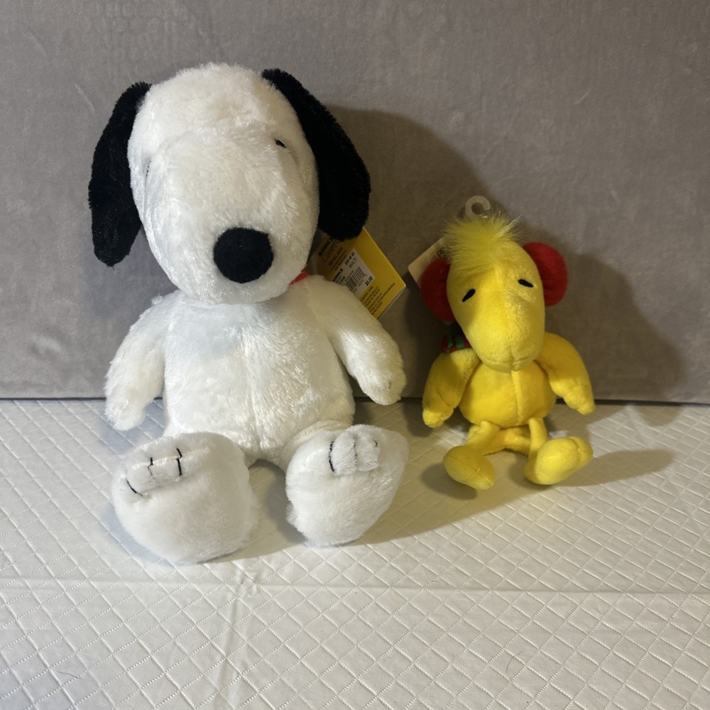 Kohl's Caresβ 14" Snoopy and Peanuts 7" Woodstock With Ear Muffs Plush Hallmark